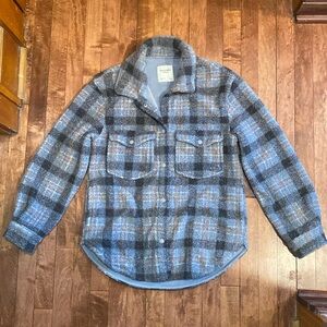 Abercrombie & Fitch plaid teddy shacket